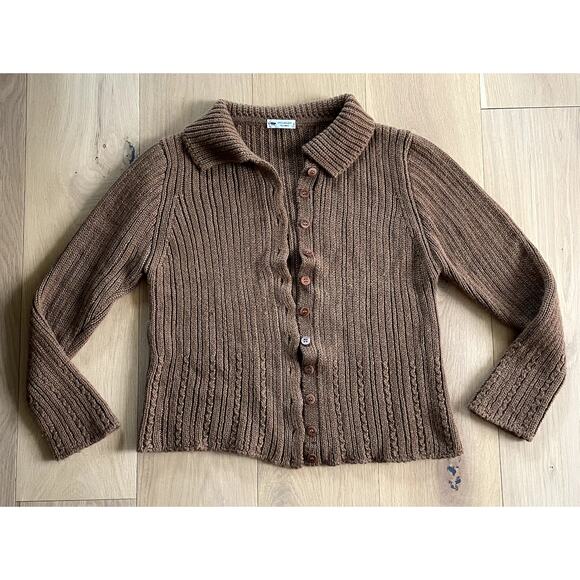 Inis Meain Toffee Baby Alpaca Cardigan - Size Medium - Picture 1 of 4